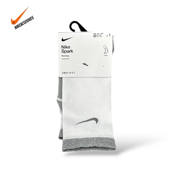 Nike Spark Dri-fit Cushioned Crew Running Socks Compression CU7200-100 - Picture 1 of 9
